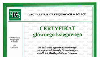 Certyfikat głównego księgowego